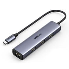 shumee HUB USB-C na 4x rozbočovač USB 3.2, strieborný