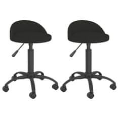 Vidaxl Otočné stoličky, 2 kusy, čierne, čalúnené zamatom