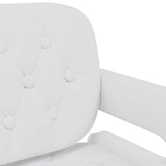 Vidaxl Otočná stolička, biela, čalúnená koženkou
