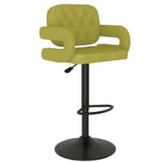 Vidaxl Barová stolička, zelená, čalúnená látkou
