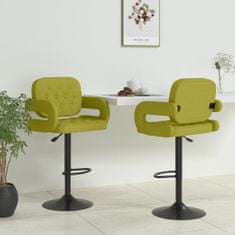 Vidaxl Barové stoličky, 2 ks, zelené, čalúnené látkou