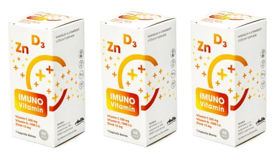 IMUNO Vitamín (vitamín C + D + Zinok) 3×60 ks + DARČEK