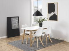 Design Scandinavia Jedálenská stolička Dima (SET 2ks), syntetická koža, biela / prírodná
