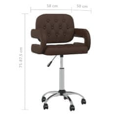 Vidaxl Otočná kancelárska stolička hnedá umelá koža