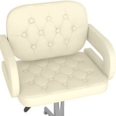 Vidaxl Otočná kancelárska stolička krémová umelá koža
