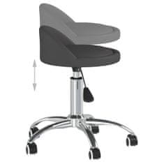 Vidaxl Otočná kancelárska stolička, sivá, čalúnená koženkou