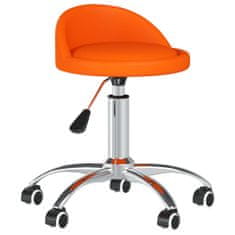 Vidaxl Otočná stolička, oranžová, čalúnená koženkou