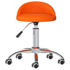 Vidaxl Otočná stolička, oranžová, čalúnená koženkou