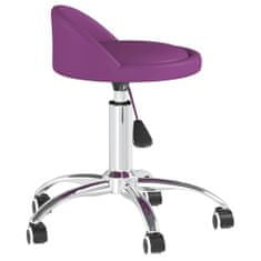 Vidaxl Otočná stolička, fialová, čalúnená koženkou