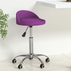 Vidaxl Otočná stolička, fialová, čalúnená koženkou