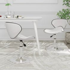 Vidaxl Stolové stoličky, 2 kusy, biele, čalúnené koženkou