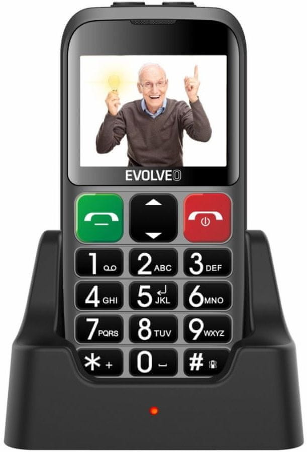 Evolveo EB mobilný telefón pre seniorov s nabíjacím stojanom, strieborná - rozbalené