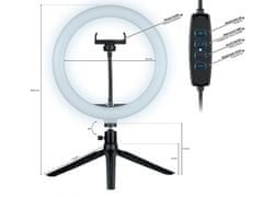 Tracer RING 26 cm kruhové svetlo s mini statívom