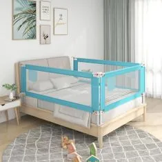 Vidaxl Zábrana na detskú posteľ modrá 120x25 cm látka