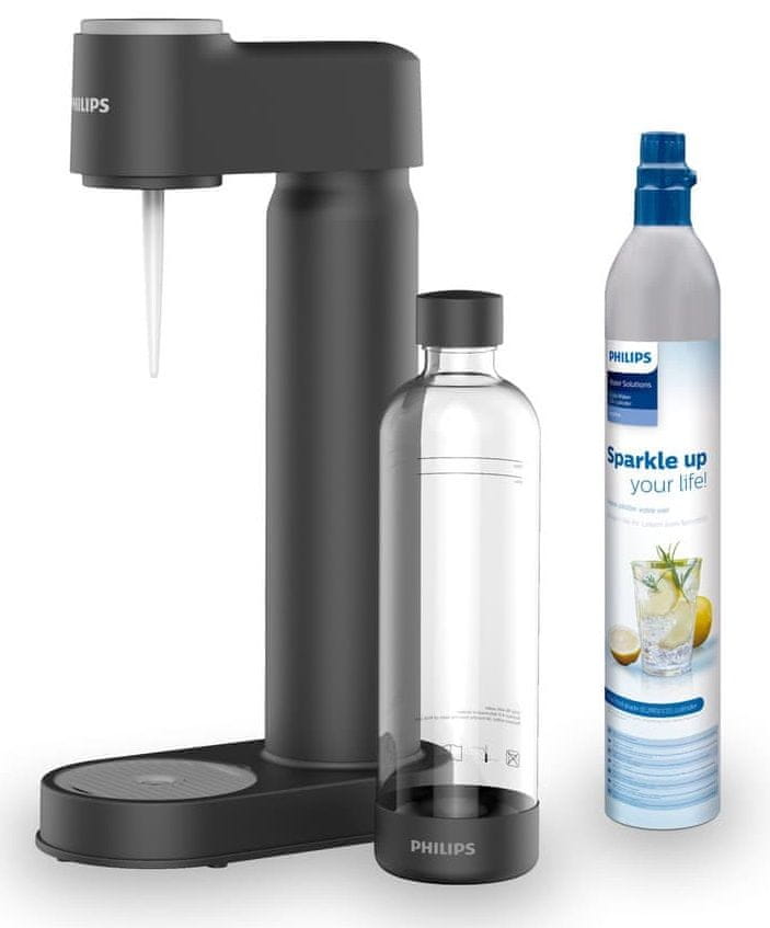 Philips Výrobník sody Lite ADD4901BK, s CO2 bombičkou, černá