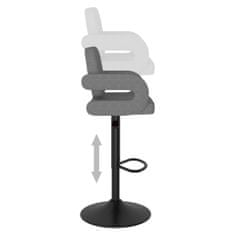 Vidaxl Barová stolička, svetlosivá, čalúnená látkou