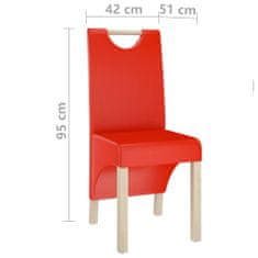 Vidaxl Jedálenské stoličky 2 ks červené umelá koža