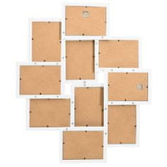 Vidaxl Kolážový fotorámik na 10 fotiek (10x15 cm) biely MDF