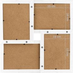 Vidaxl Kolážový fotorámik na 24 fotiek (10x15 cm) biely MDF