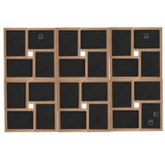 Vidaxl Kolážový fotorámik na 24 fotiek (13x18 cm) bledohnedý MDF