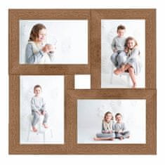 Vidaxl Kolážový fotorámik na 4 fotky (13x18 cm) bledohnedý MDF