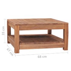 Vidaxl Konferenčný stolík, 68 x 67 x 35 cm, masívne teakové drevo