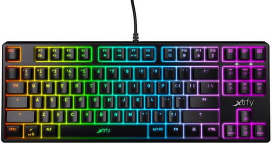 Xtrfy K4 TKL RGB, Kailh Red, US, čierna (XG-K4-RGB-TKL-R-US)