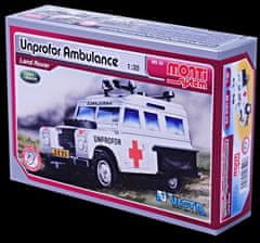 shumee Stavebnice Monti 35 Unprofor Ambulance Land Rover 1:35 v krabici 22x15x6cm