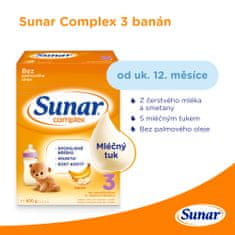 Sunar Complex 3 batoľacie mlieko banán, 6 x 600 g