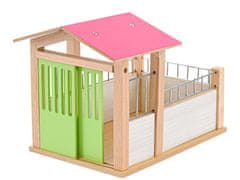 Kids Globe Stajňa pre kone drevená 20x14x16 cm 1:24 v krabici