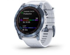 Garmin fenix 7X Sapphire Solar, Mineral Blue DLC Titanium, Whitestone Band