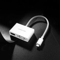 Ugreen MM123 adaptér USB-C - HDMI / VGA, biely