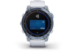 Garmin fénix 7 Sapphire Solar, Mineral Blue Titanium, Whitestone Band