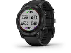 Garmin fénix 7 Sapphire Solar, Black DLC Titanium, Black Band