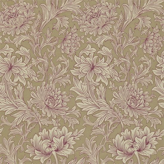 MORRIS & CO. Tapeta CHRYSANTHEMUM TOILE 210416, kolekcia COMPENDIUM I & II, grape bronze