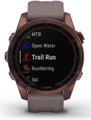 Garmin Fenix 7S Sapphire Solar, Dark Bronze Titanium, Shale Gray Band, Titan Dark Bronze/Gray