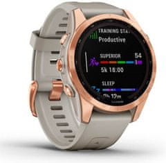 Garmin Fenix 7S Solar, Rose Gold, Light Sand Band, Rose Golg/Sand