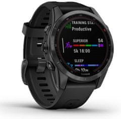 Garmin Fenix 7S Solar, Slate Gray, Black Band, Gray/Black