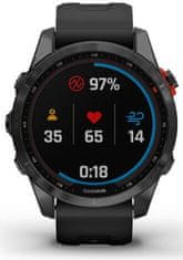 Garmin Fenix 7S Solar, Slate Gray, Black Band, Gray/Black