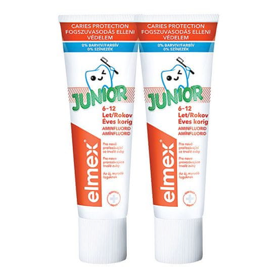 Elmex Detská zubná pasta Junior Duopack 2 x 75 ml