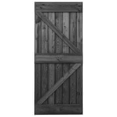 Vidaxl Posuvné dvere s kovaním 80x210 cm borovicové drevo čierne