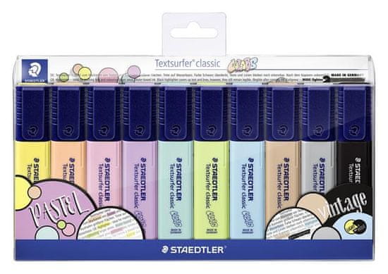 Staedtler Zvýrazňovače "Textsurfer Classic Pastel", sada 10 rôznych farieb, 1-5 mm, 364 CWP10