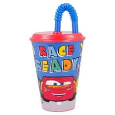 Stor Plastový pohár s vrchnákom a slamkou DISNEY CARS 430ml, 51530