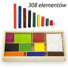 Viga Toys Montessori drevené matematické tyčinky na učenie počítania