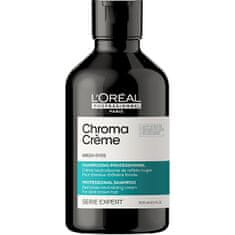 Loreal Professionnel Profesionálny zelený šampón neutralizujúci červené tóny Serie Expert Chroma Crème (Green Dyes Shampo (Objem 300 ml)