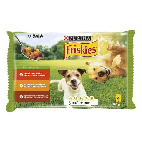 Friskies Dog Adult Multipack hovädzie/kura/jahňacie v želé 40 x 100 g