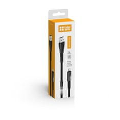 ColorWay Kábel USB Apple Lightning (zink alloy + LED) 2.4A 1m - black