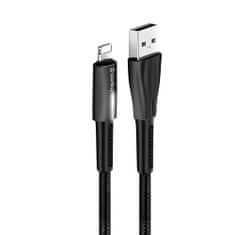 ColorWay Kábel USB Apple Lightning (zink alloy + LED) 2.4A 1m - black