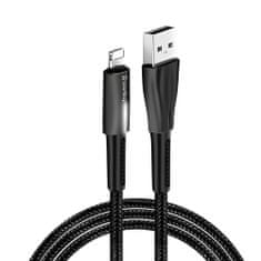 ColorWay Kábel USB Apple Lightning (zink alloy + LED) 2.4A 1m - black