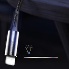 ColorWay Kábel USB Apple Lightning (zink alloy + LED) 2.4A 1m - black